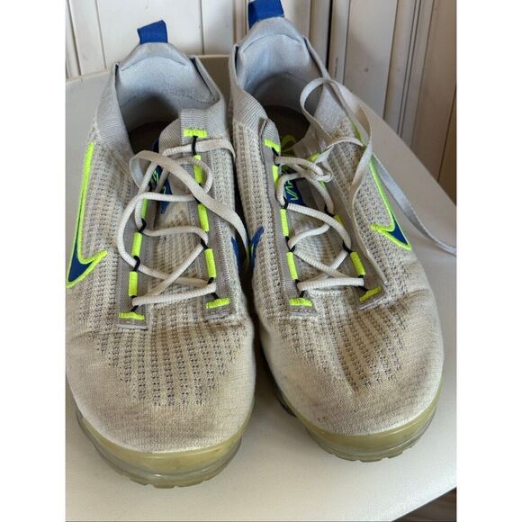 Nike Men's VaporMax 2021 Flyknit Athletic Sneakers White Blue Size 11 - Picture 10 of 15